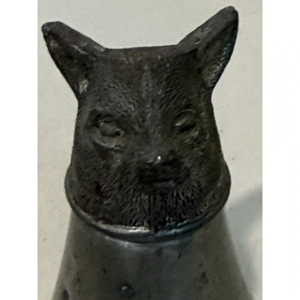 Vintage Silver Plated Fox Wolf Head‎ Stirrup Cup / Barware Shot Glass 3.5